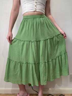 Vintage Green Tiered Skirt